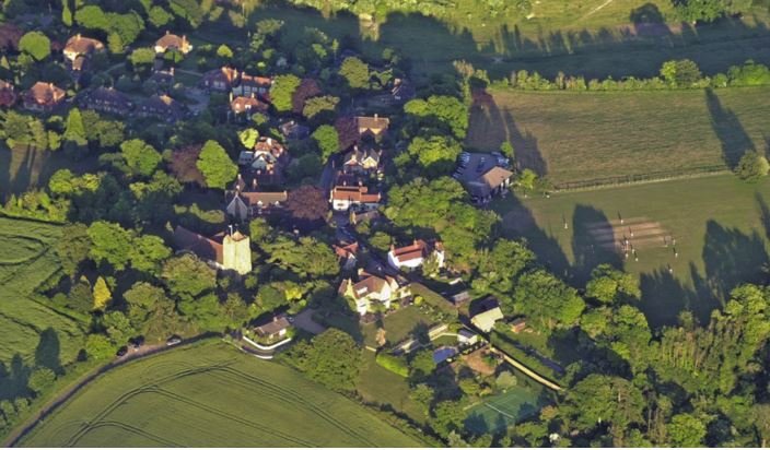 Burpham - The church and cricket pitch